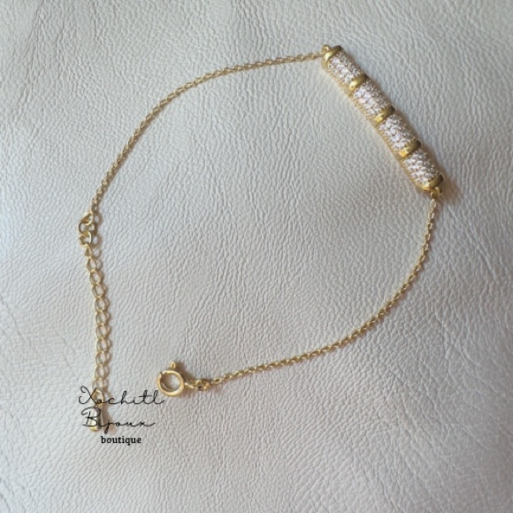 Cubic Zirconia Pavé 18k Gold Plated Bracelet